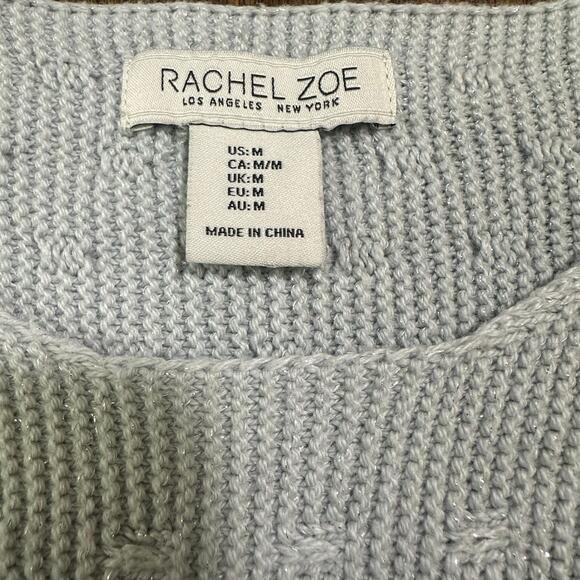 Rachel Zoe Gray Silver Metallic Knit Sweater - Picture 4 of 7